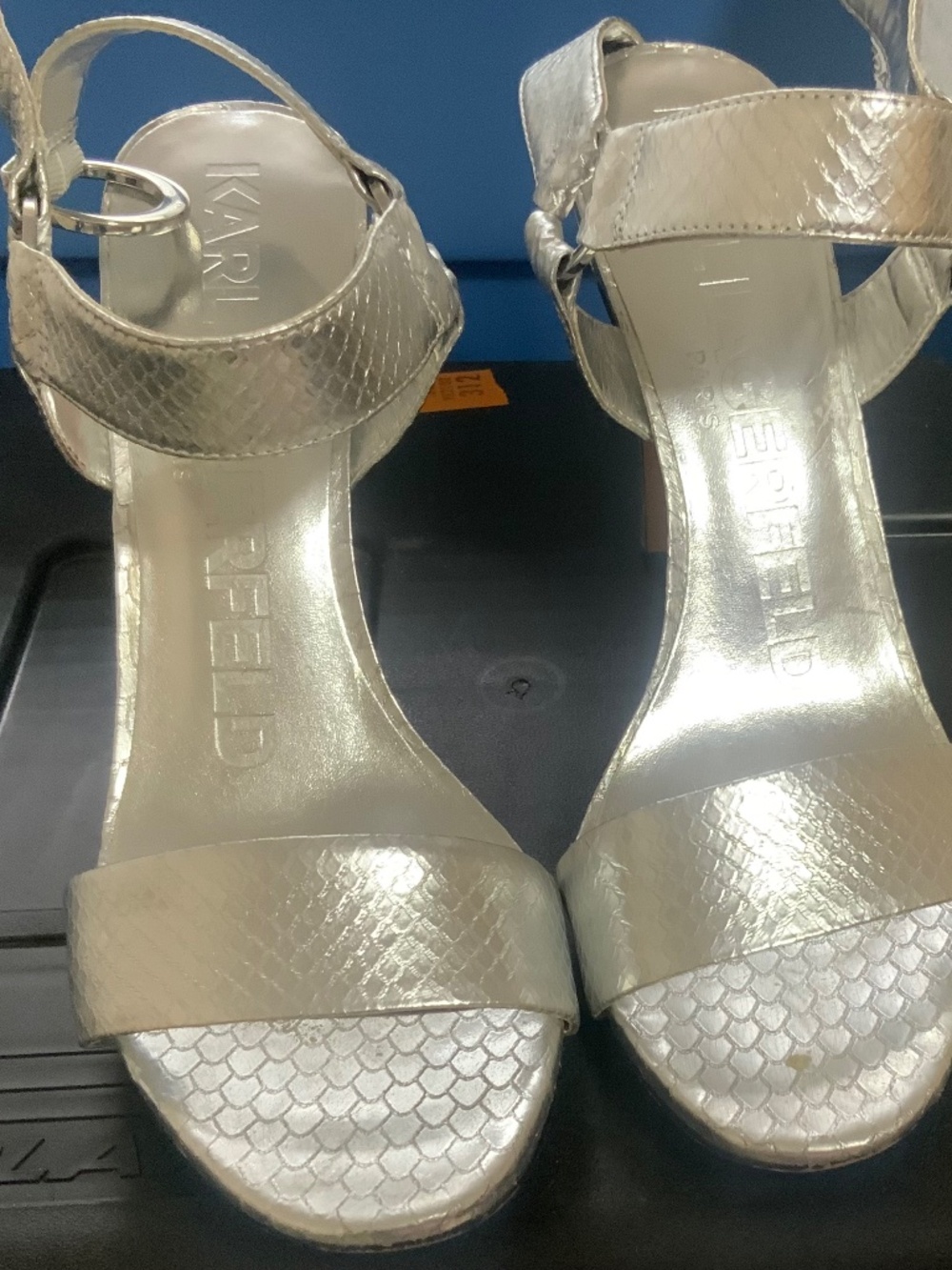 Silver heels, size 9
